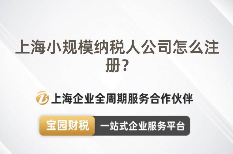 上海小規(guī)模納稅人公司怎么注冊？