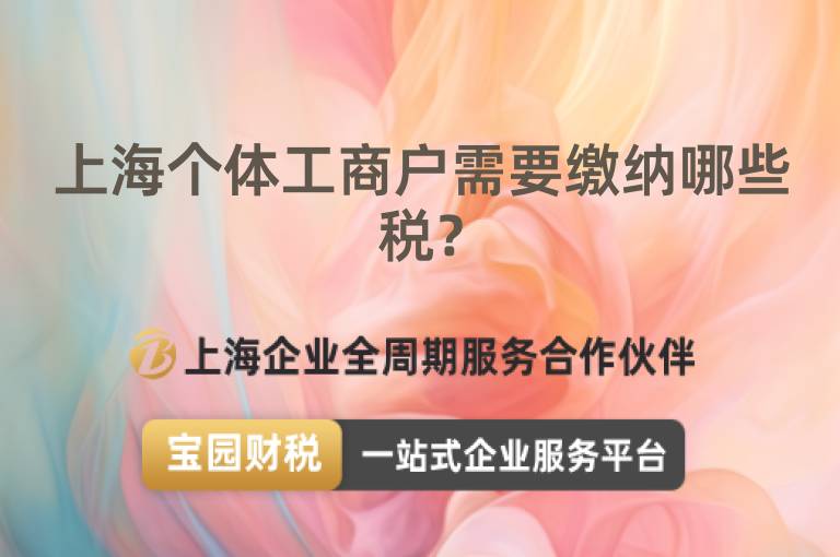 上海個體工商戶需要繳納哪些稅？