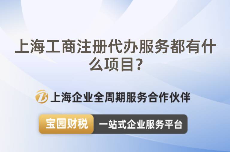 上海工商注冊代辦服務都有什么項目？
