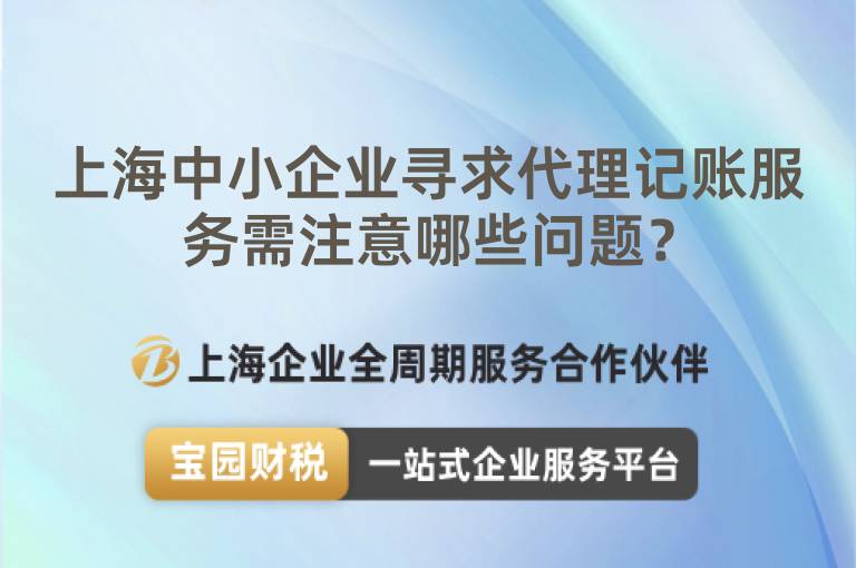 上海中小企業(yè)尋求代理記賬服務(wù)需注意哪些問題？