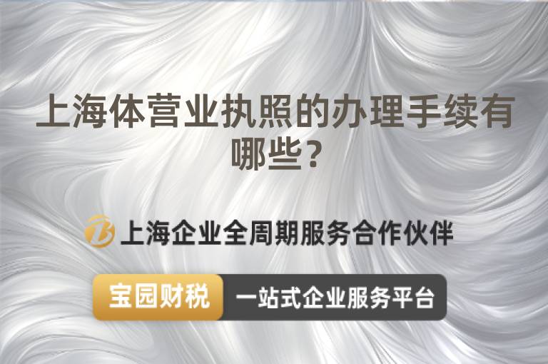 上海體營(yíng)業(yè)執(zhí)照的辦理手續(xù)有哪些？