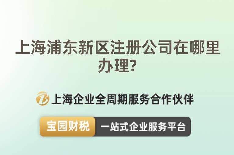 上海浦東新區(qū)注冊(cè)公司在哪里辦理?