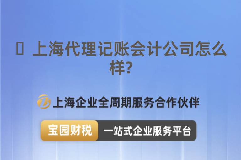 ?上海代理記賬會計(jì)公司怎么樣?