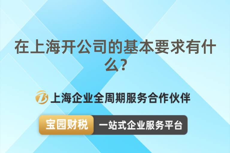 在上海開公司的基本要求有什么？