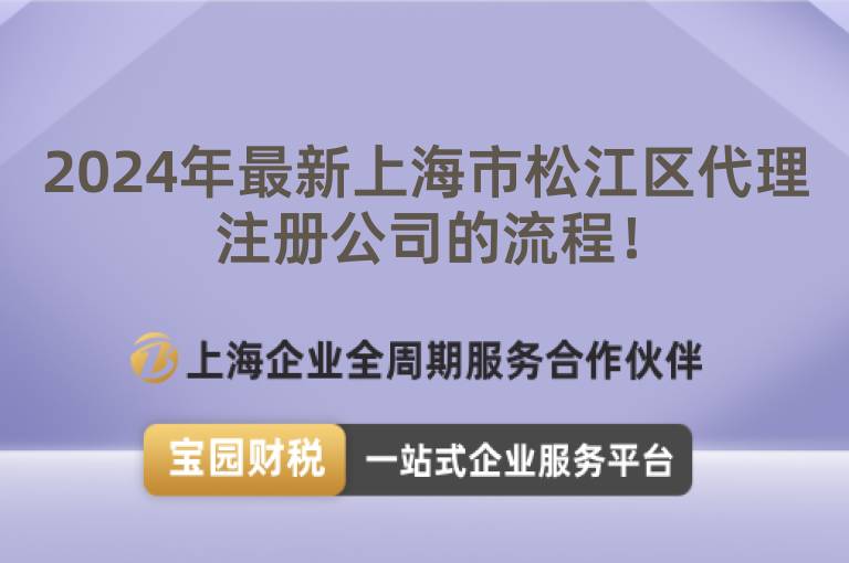 2024年最新上海市松江區(qū)代理注冊公司的流程！