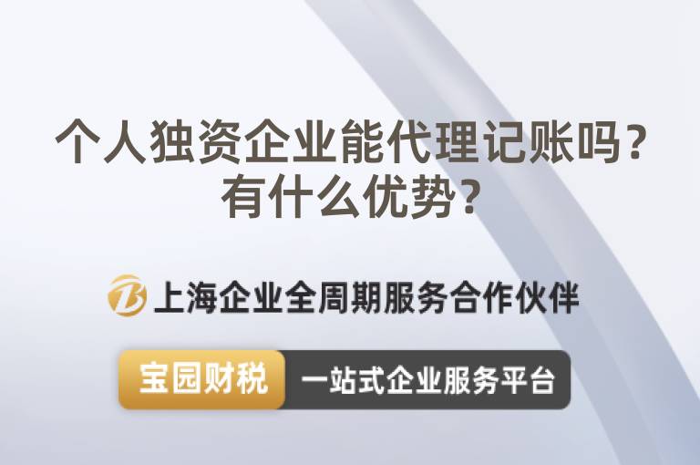 個(gè)人獨(dú)資企業(yè)能代理記賬嗎？有什么優(yōu)勢(shì)？
