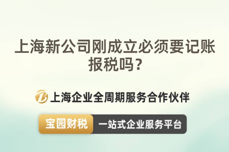 上海新公司剛成立必須要記賬報稅嗎？