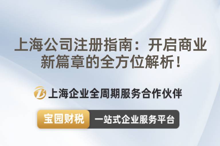 上海公司注冊指南：開啟商業新篇章的全方位解析！