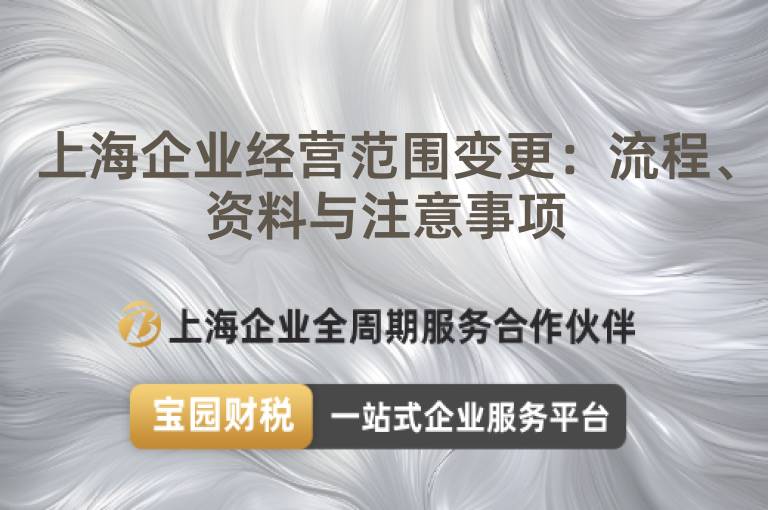 上海企業(yè)經(jīng)營(yíng)范圍變更：流程、資料與注意事項(xiàng)