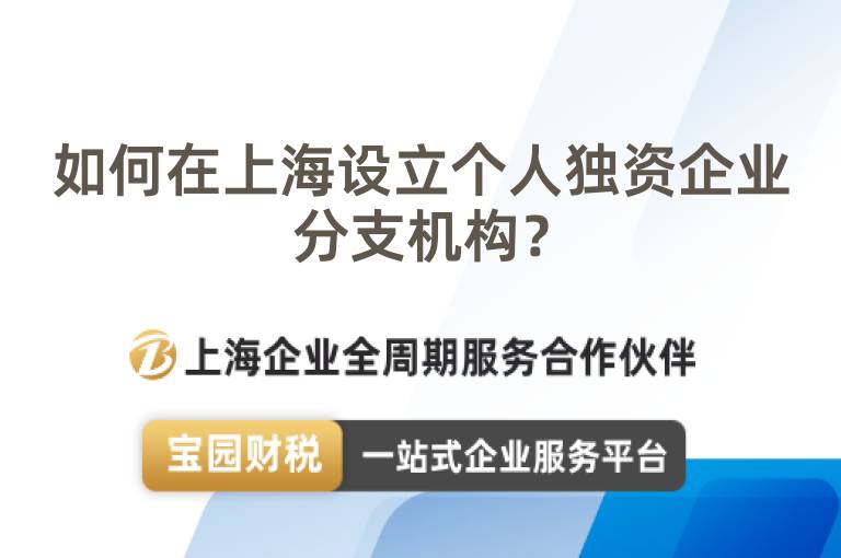 如何在上海設立個人獨資企業分支機構？