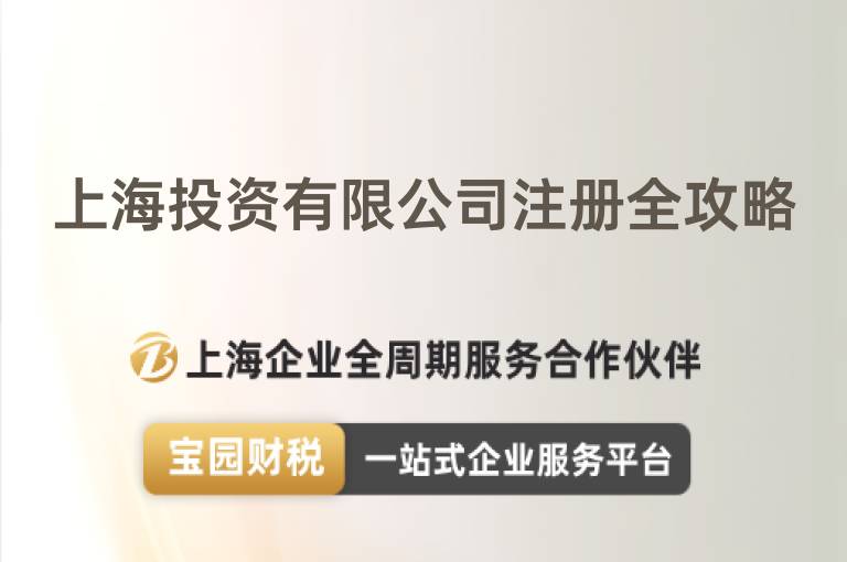 上海投資有限公司注冊(cè)全攻略