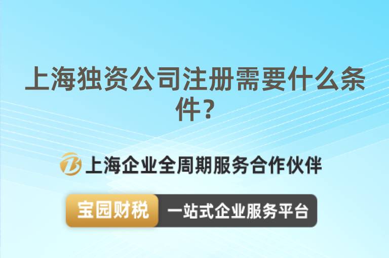 上海獨資公司注冊需要什么條件？